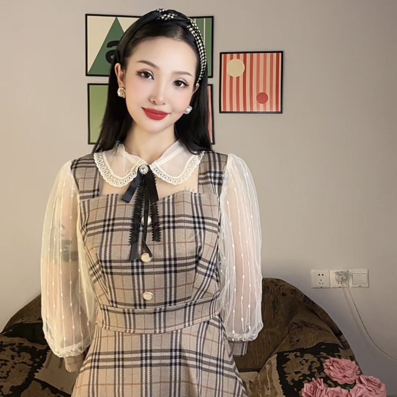 西装领七分袖长袖商务通勤连衣裙春季裙子设计感显瘦