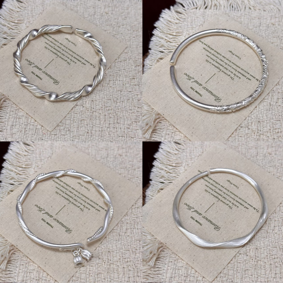 足银银制品 乐瑶   时尚足银手镯下单链接