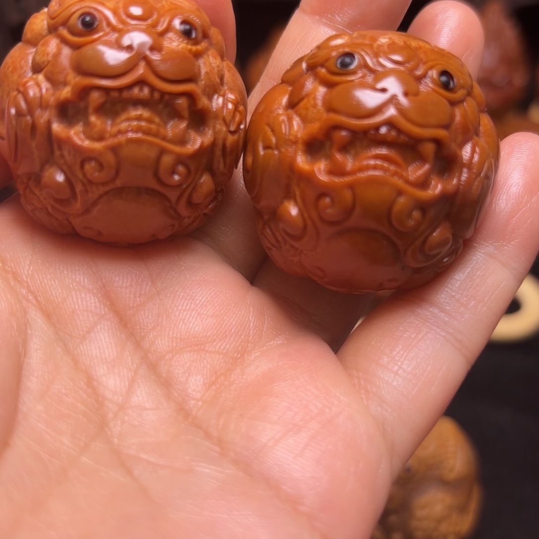 ^***_橄榄核手串/手链正圆貔貅3.7