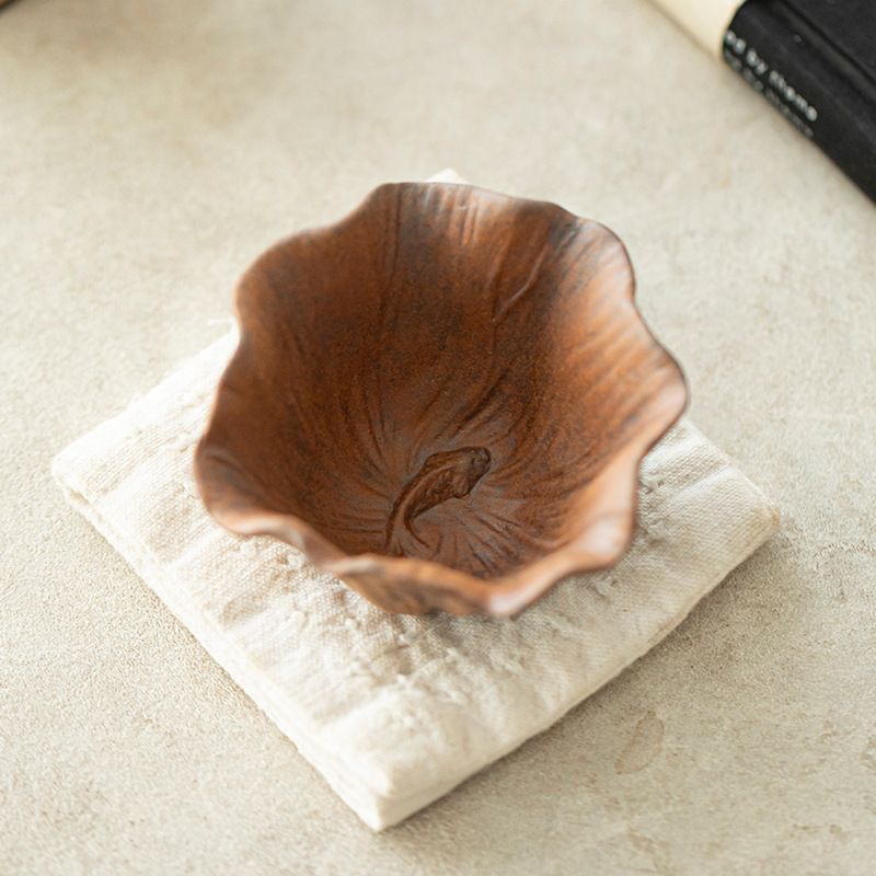 （素）纯手工鱼儿荷叶年年有鱼主人杯荷花粗陶原矿老岩泥客杯茶桌茶