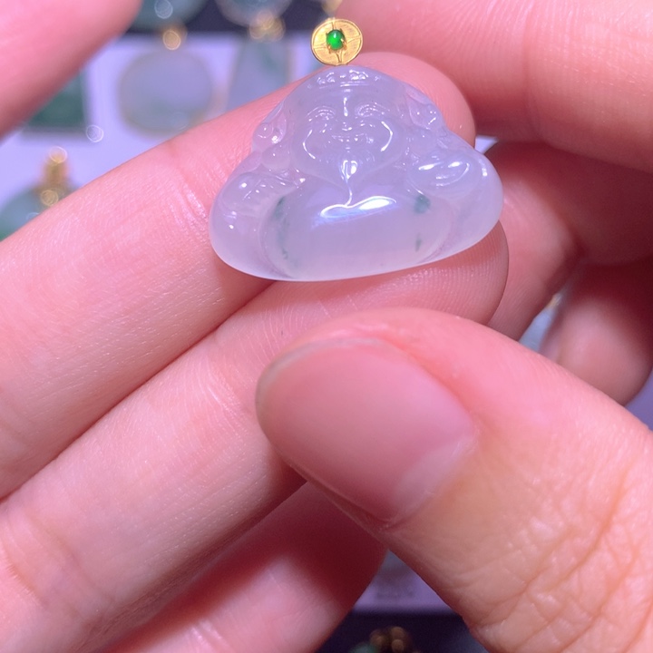 颈饰18K金镶嵌翡翠翡翠
