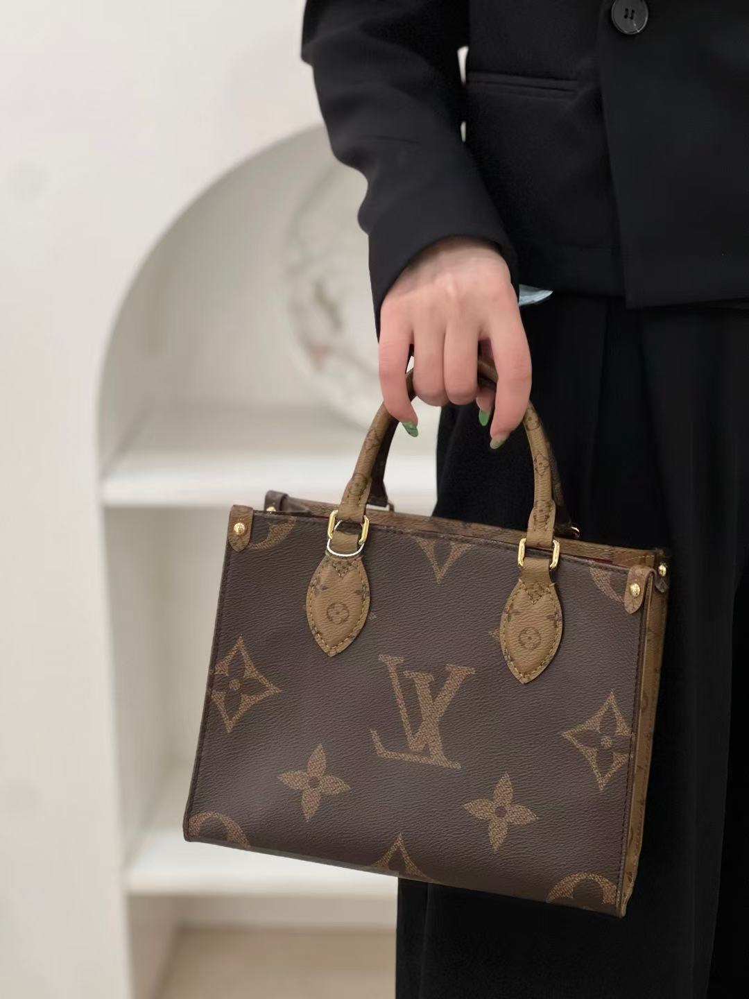 99新 LouisVuitton/路易威登 lv onthego pm老花/公价无/甄选