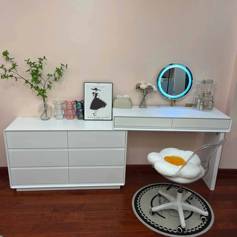 实木梳妆台收纳柜斗柜一体卧室简约化妆台烤漆斗柜梳妆台小户型