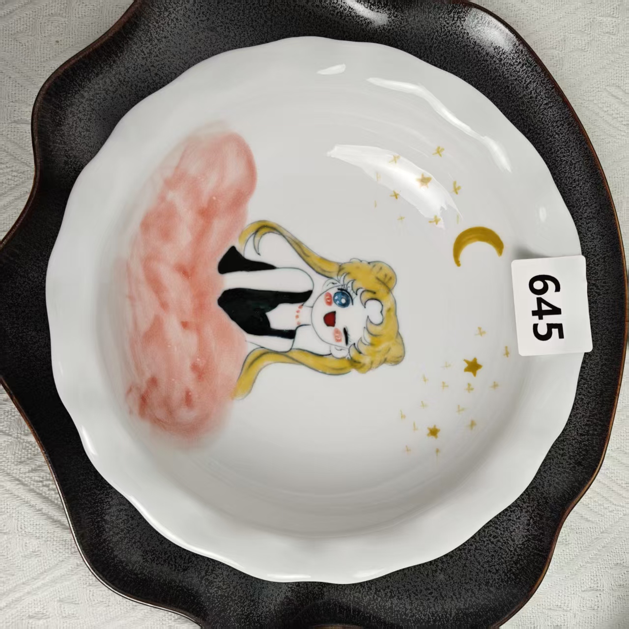 景德镇手绘釉中彩（食品级）如意盘645
