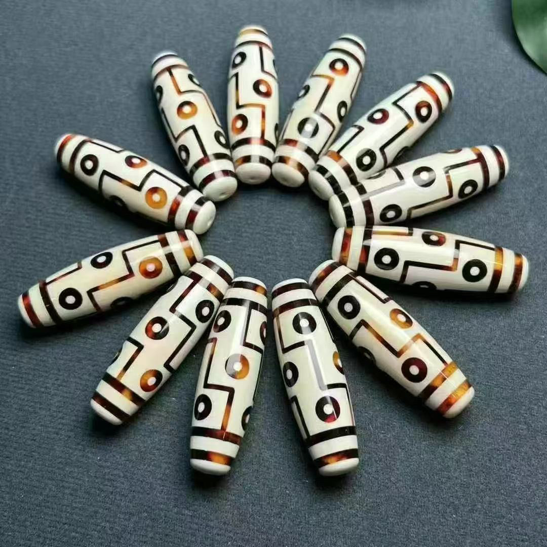 【猛犸九眼天珠】1.5*5.0cm海派工艺镶嵌款搭配DIY设计