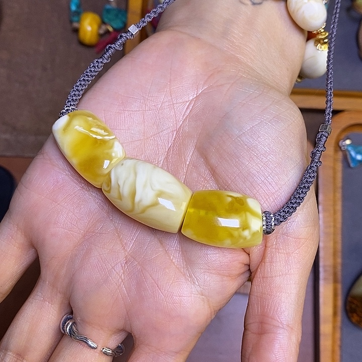 琥珀未镶嵌颈饰小沫原创