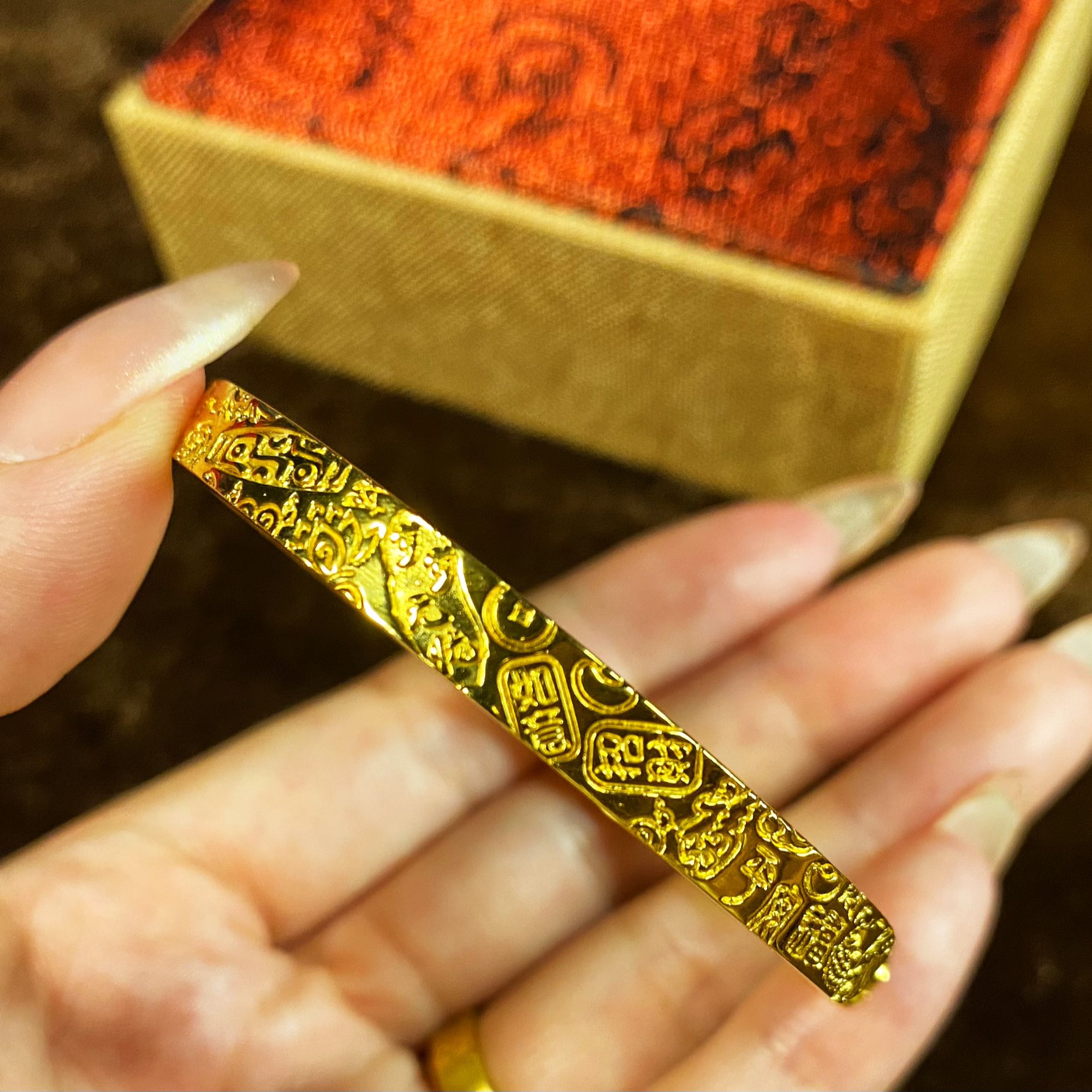 足银手镯 足银吉言手镯 厚包爆款时尚款（6mm）