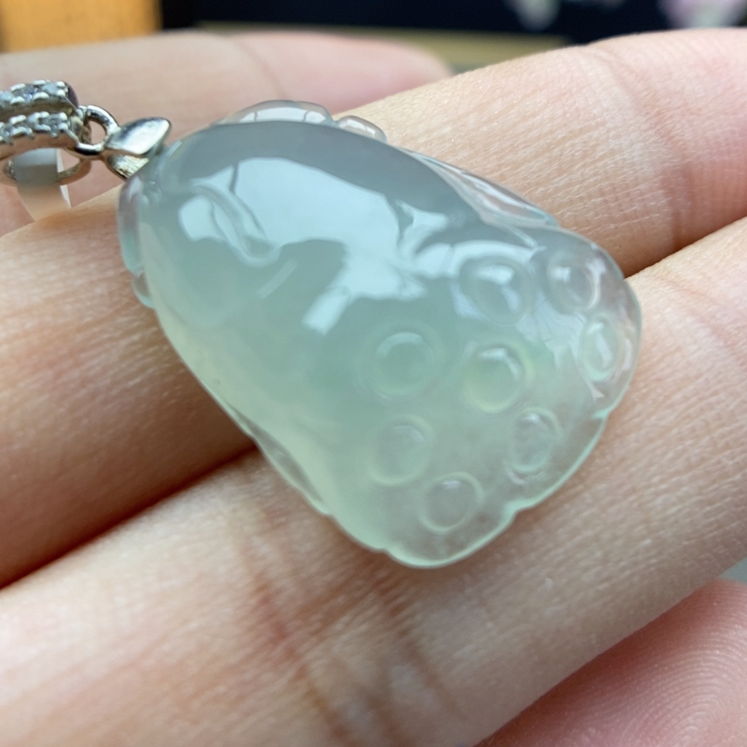 翡翠银S925镶嵌颈饰吊坠