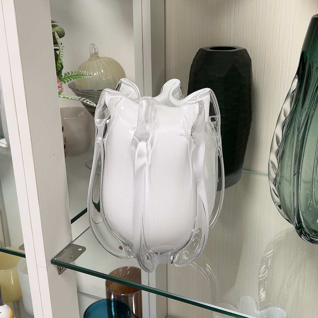 琉璃高23轻奢琉璃花器正常手工痕迹