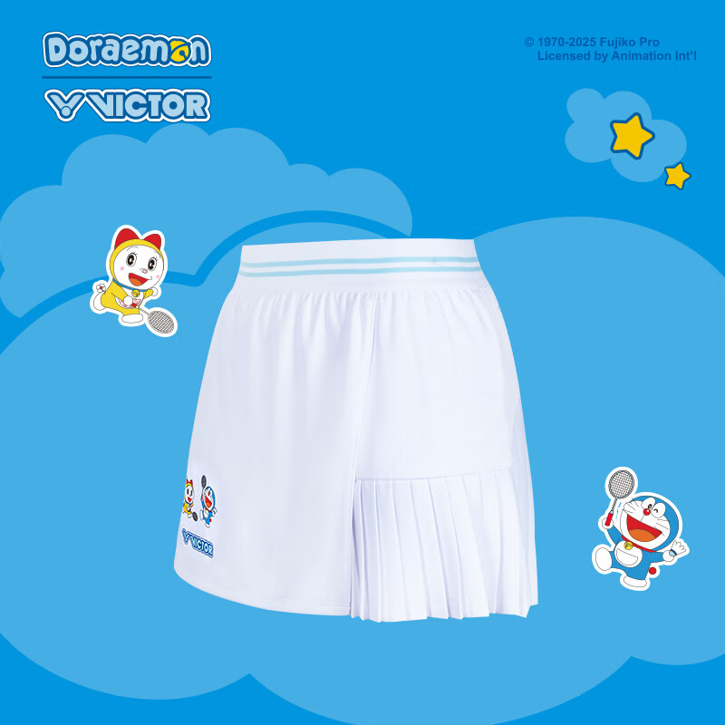 威克多 VICTOR胜利K-505DRM羽毛球服运动短裙速干透气哆啦A梦联名