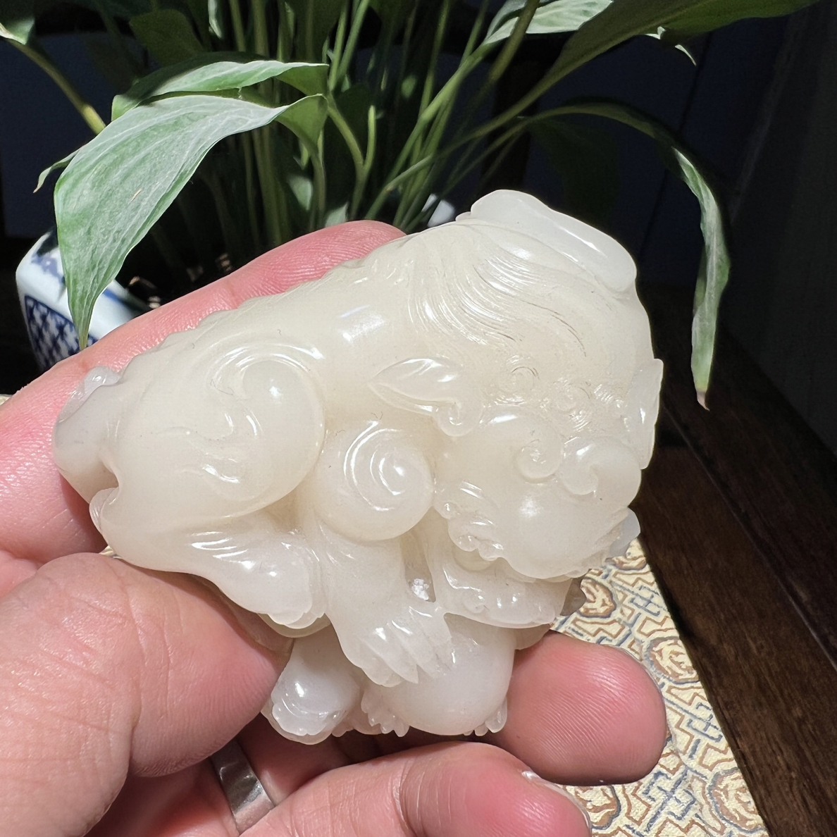 寿山石芙蓉山顶白滚狮
