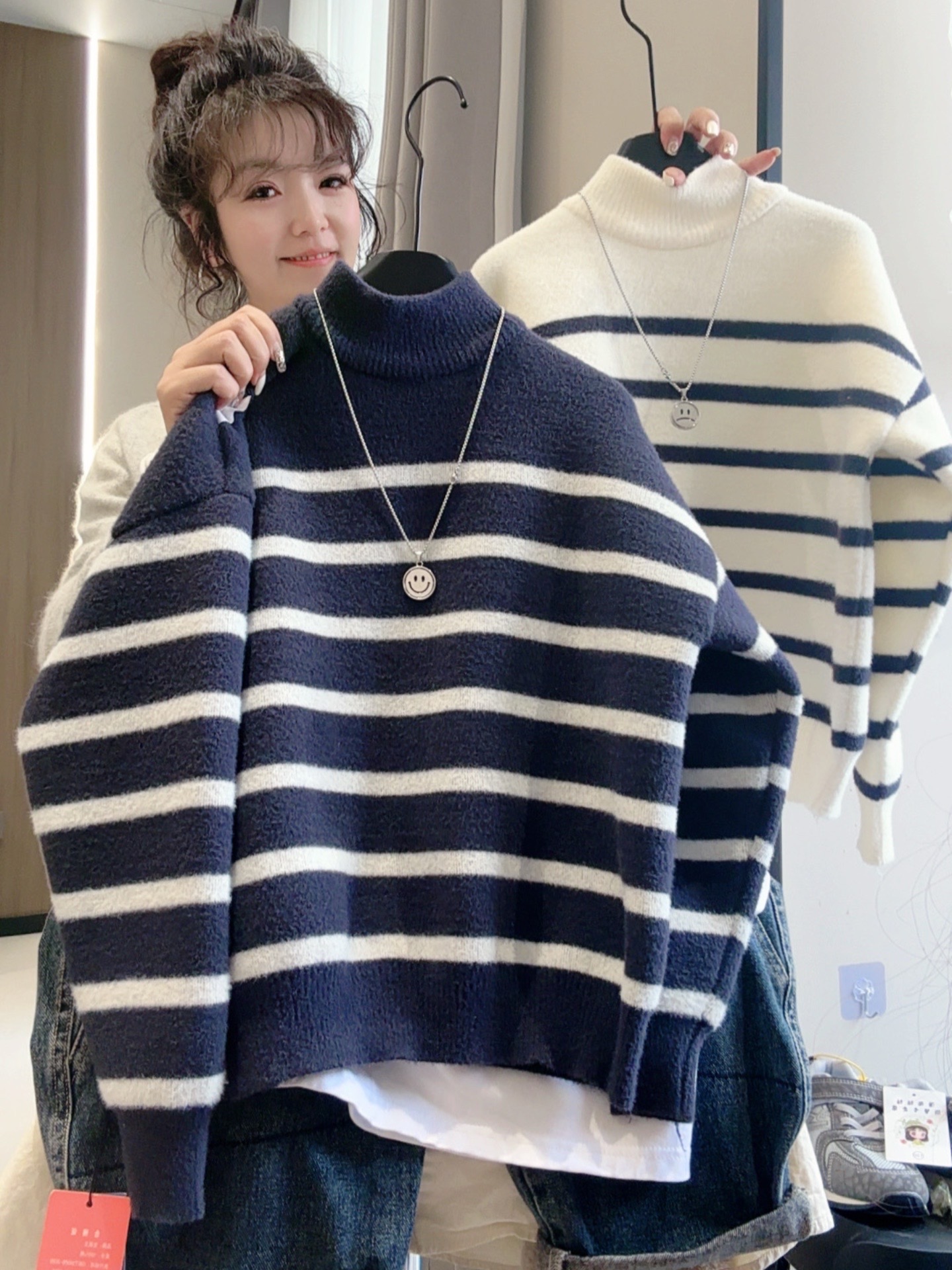 【加绒加厚】不起球加绒加厚中大童超厚实韩版套头毛衣百搭针织衫