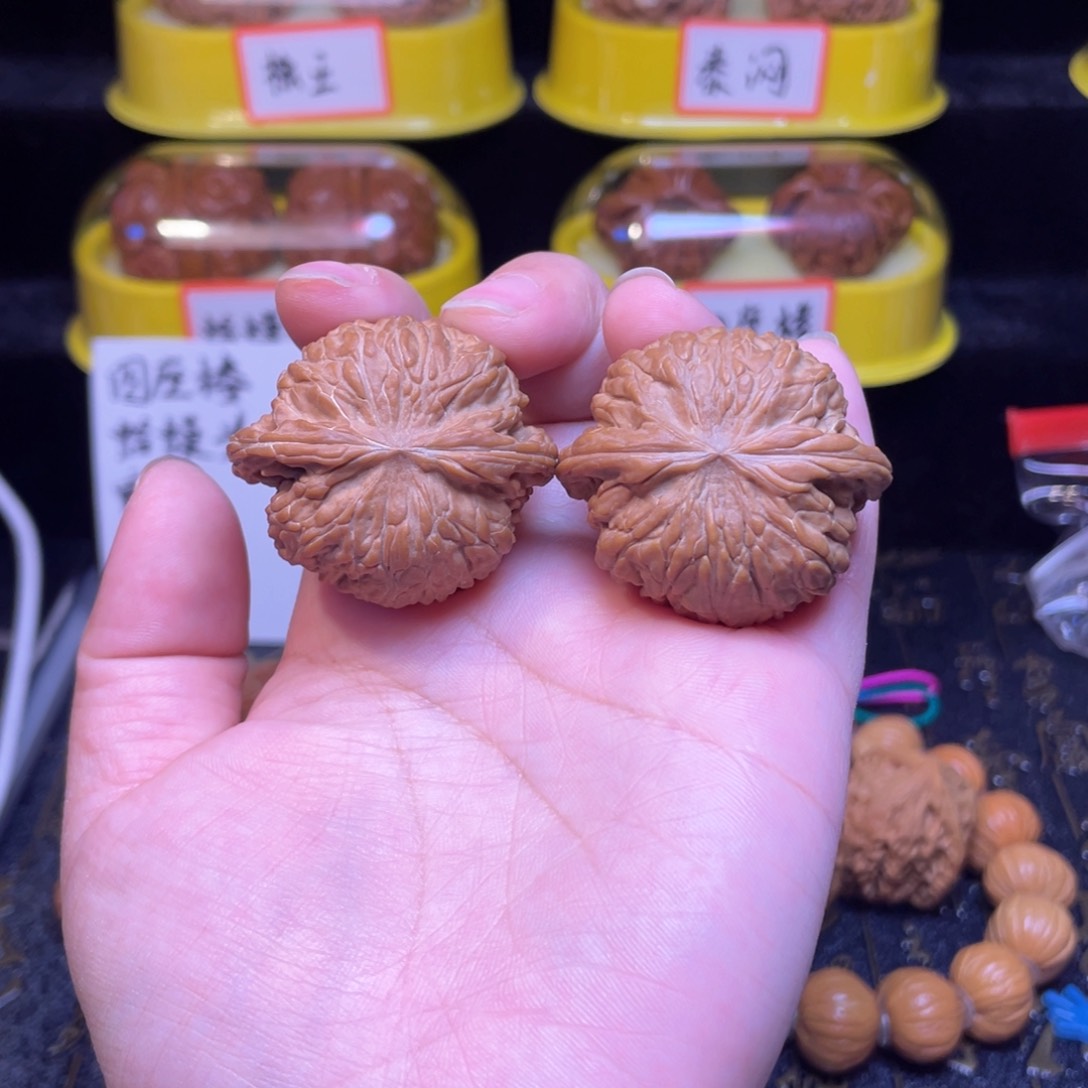 文玩核桃把件磨盘39尺全品