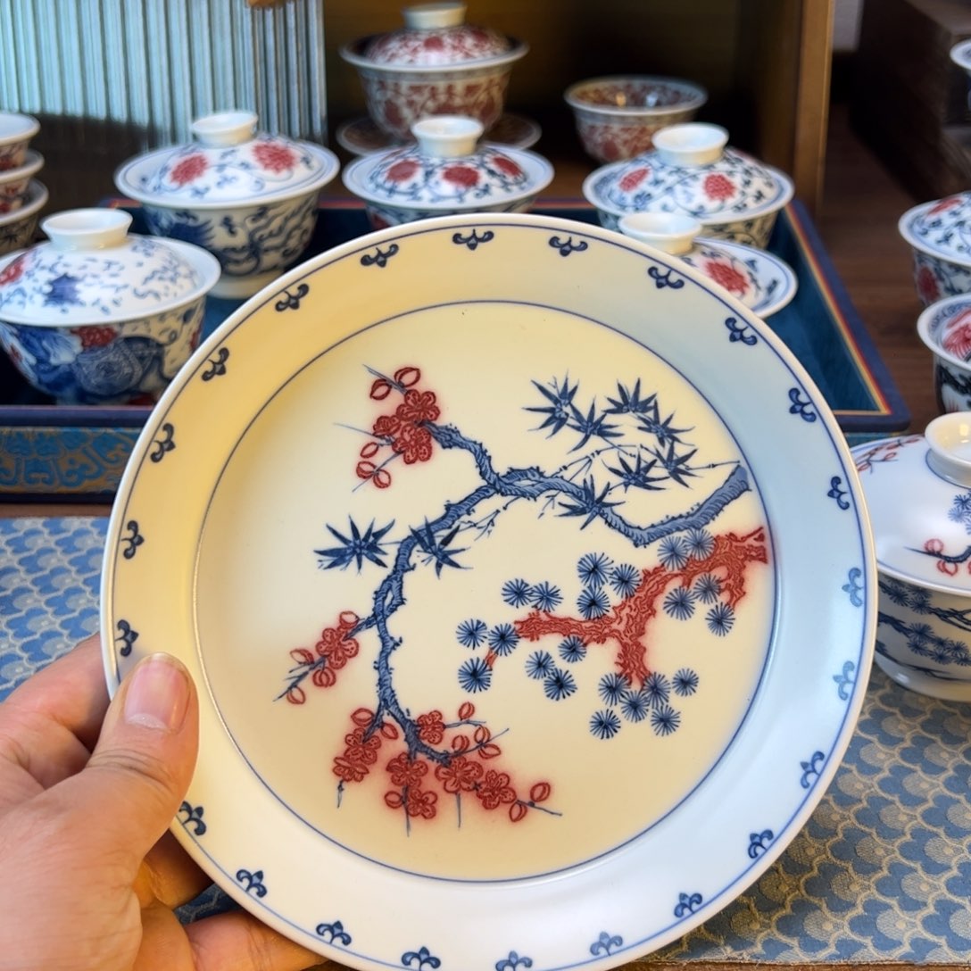 盖碗新年快乐茶器百宝箱