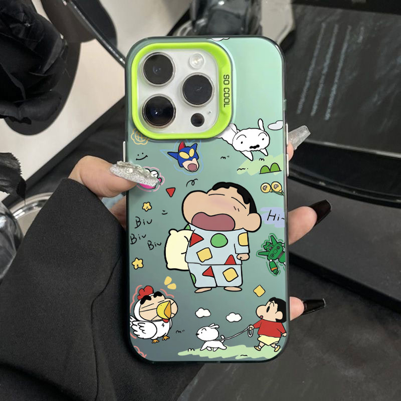 思野睡觉小新适用苹果17promax/16手机壳保护彩银iPhone15/14/13