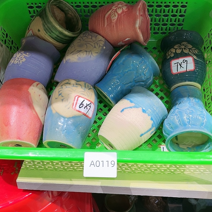 瓷片花盆多肉植物艺术品