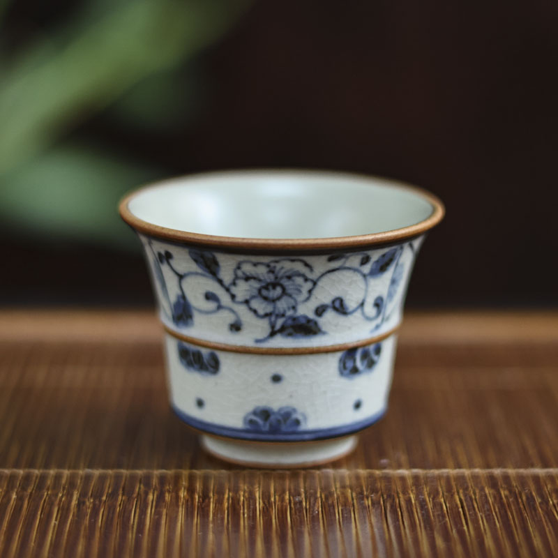 【非遗甄选】蓝花竹节杯60ml（朴杯0080）