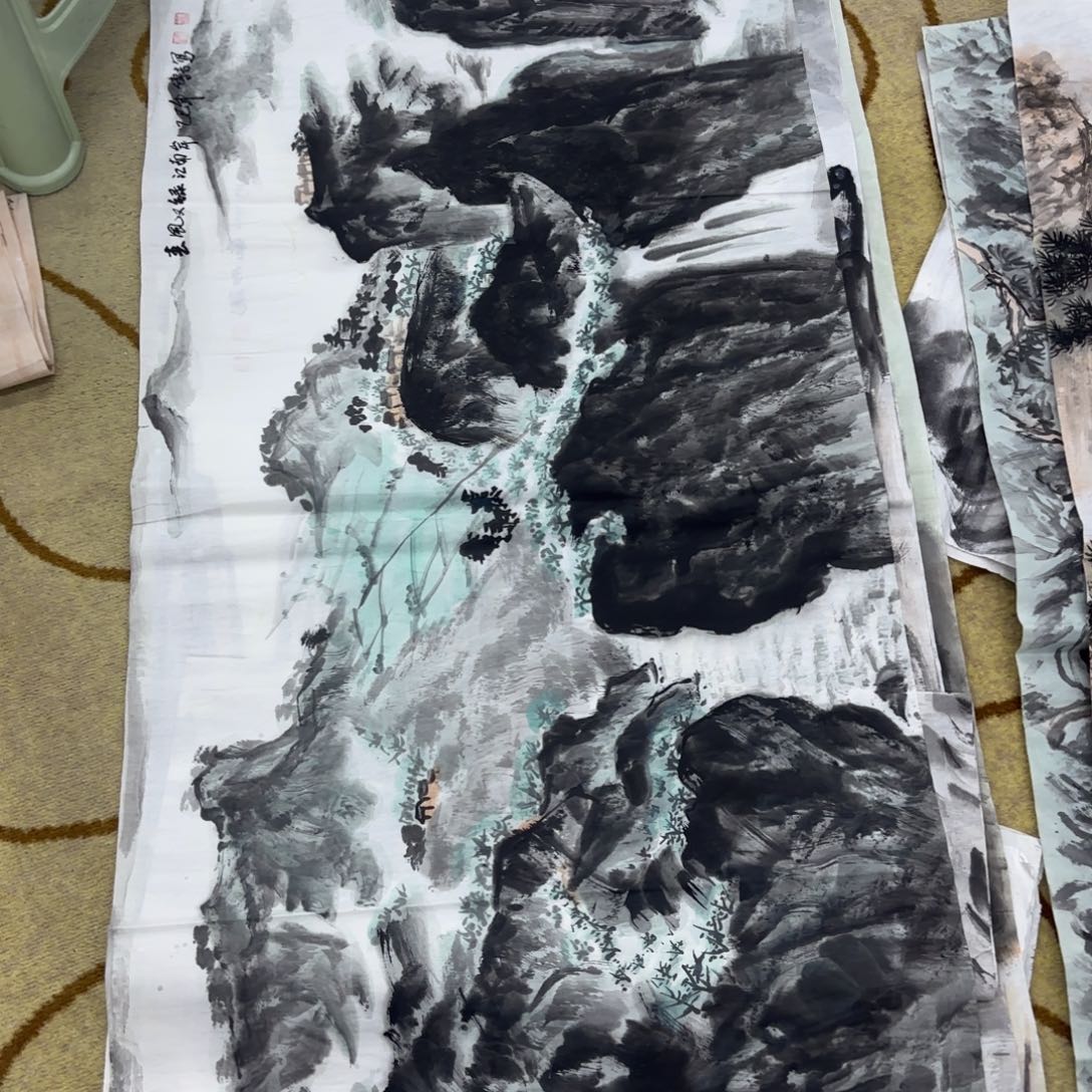 国画山水山水作品童