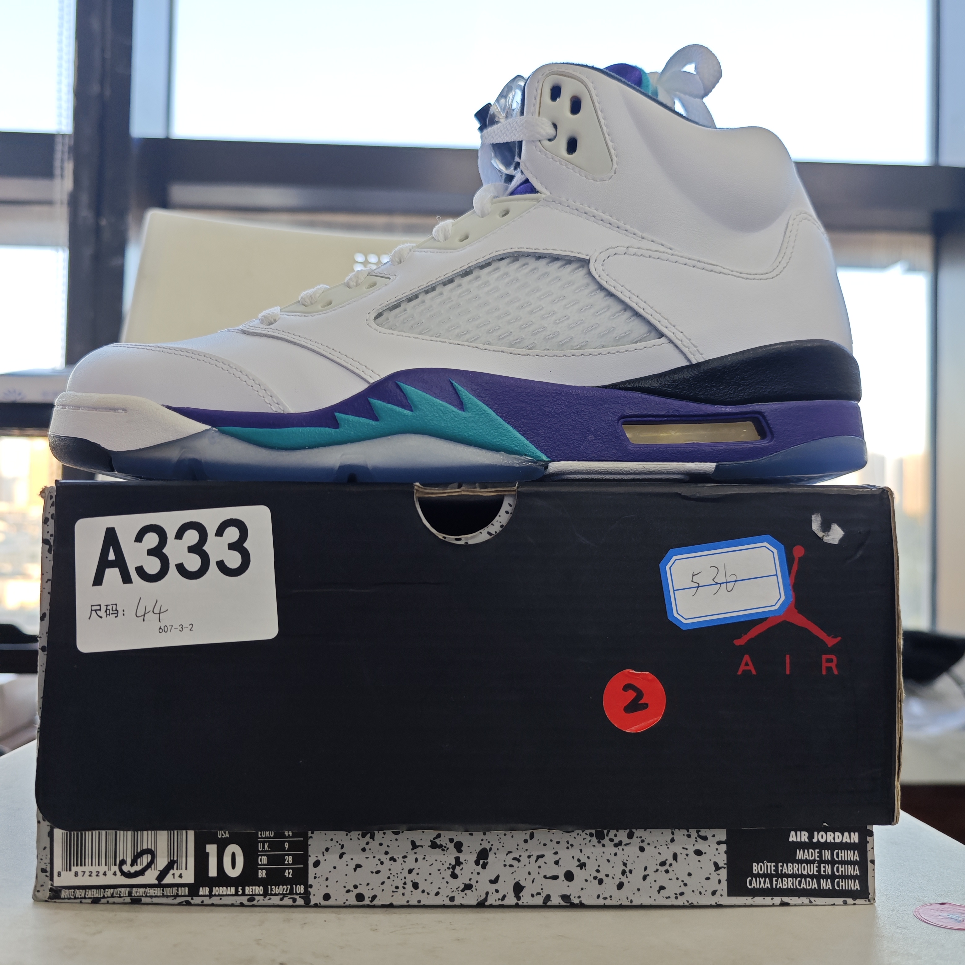 Nike aj5白紫高帮 44码 全新原盒 12月28 A333