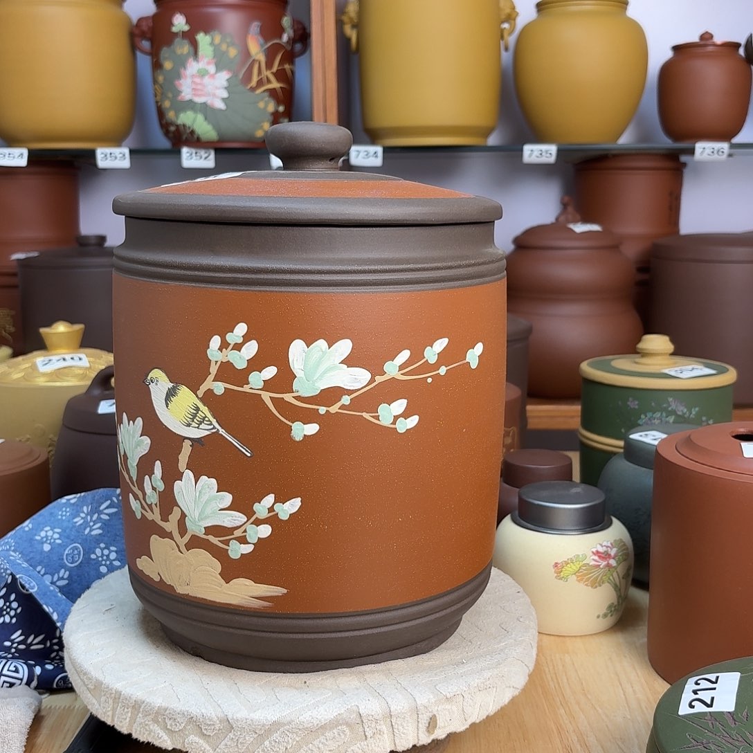 茶叶罐紫砂九饼茶叶罐487