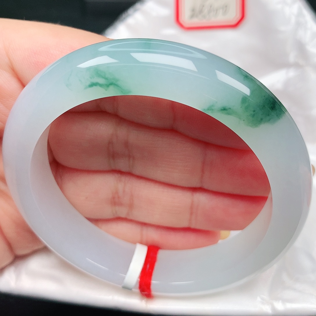未镶嵌手镯翡翠18冰胶飘花果冻胶细腻