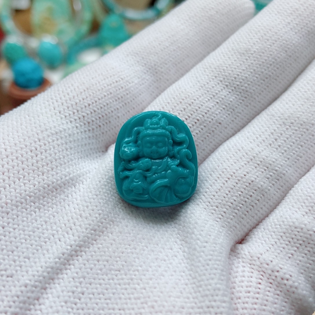 绿松石未镶嵌普贤菩萨