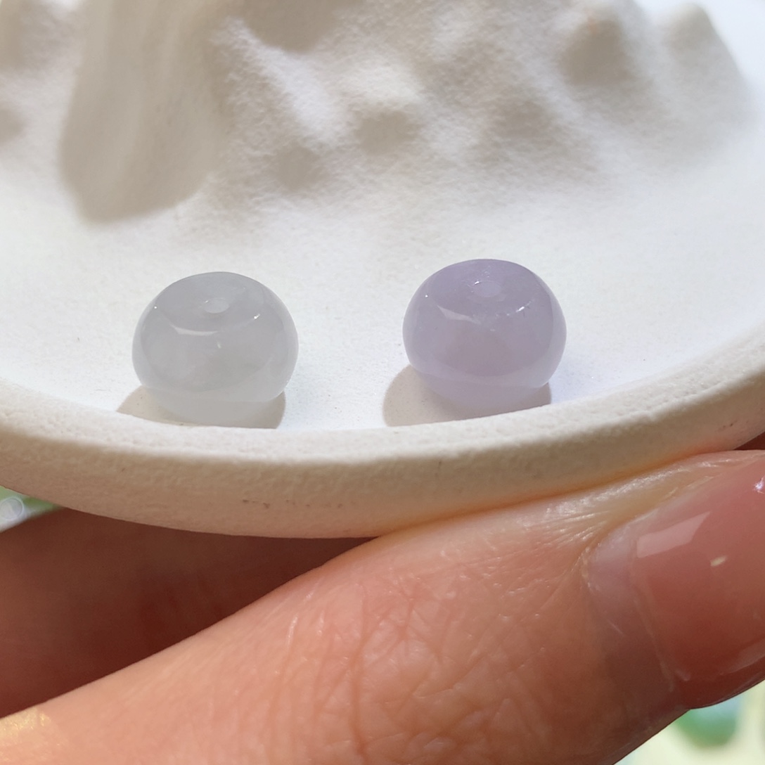 翡翠散珠鼓珠一对 76