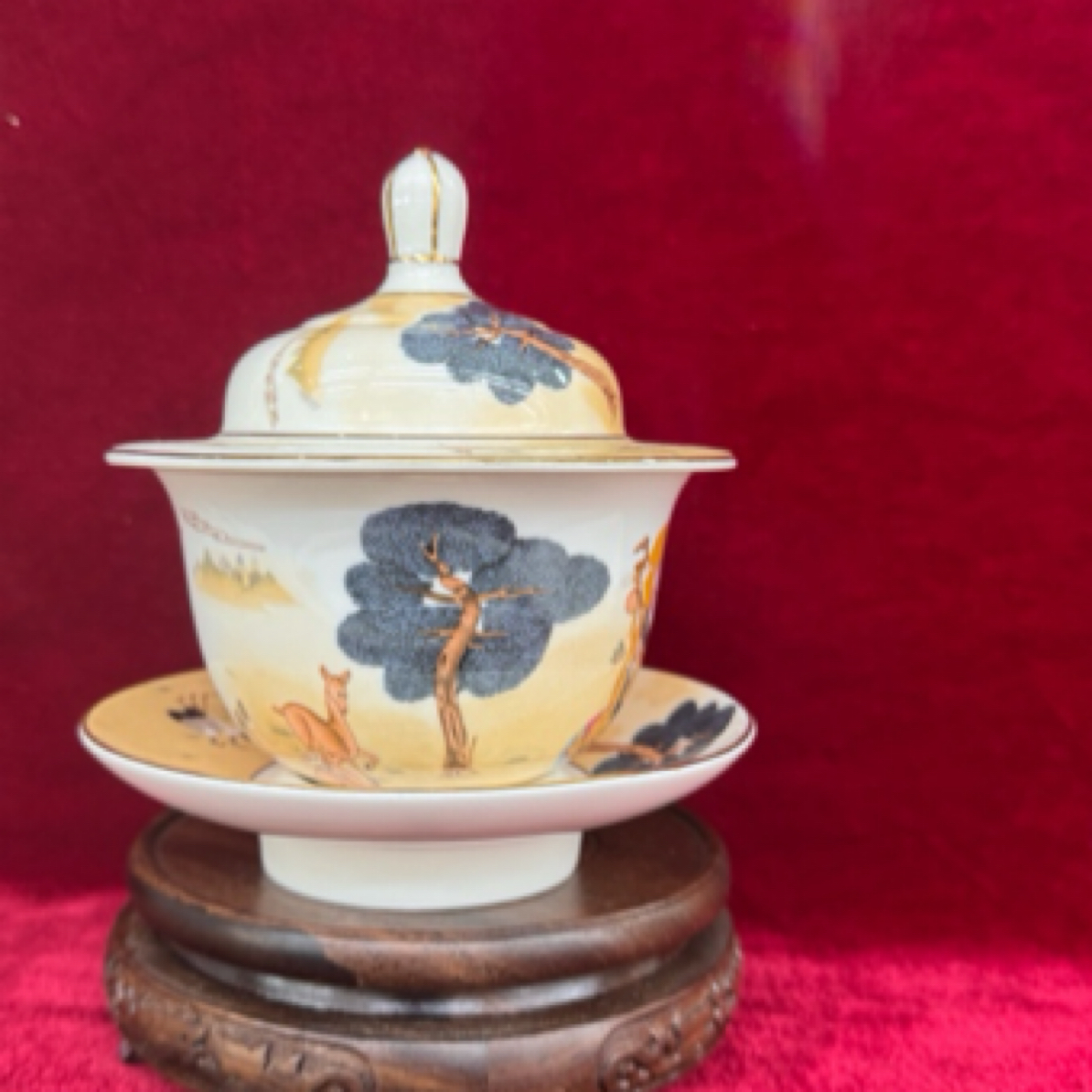 藏式寿星奶茶碗套装高档家用