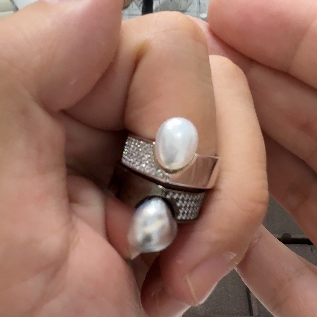 海水珍珠戒指银S925镶嵌