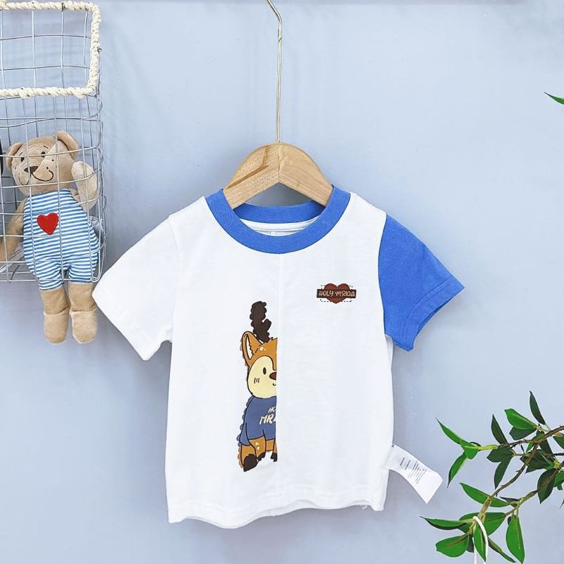 2170高端专享夏款儿童呦呦鹿短袖白色