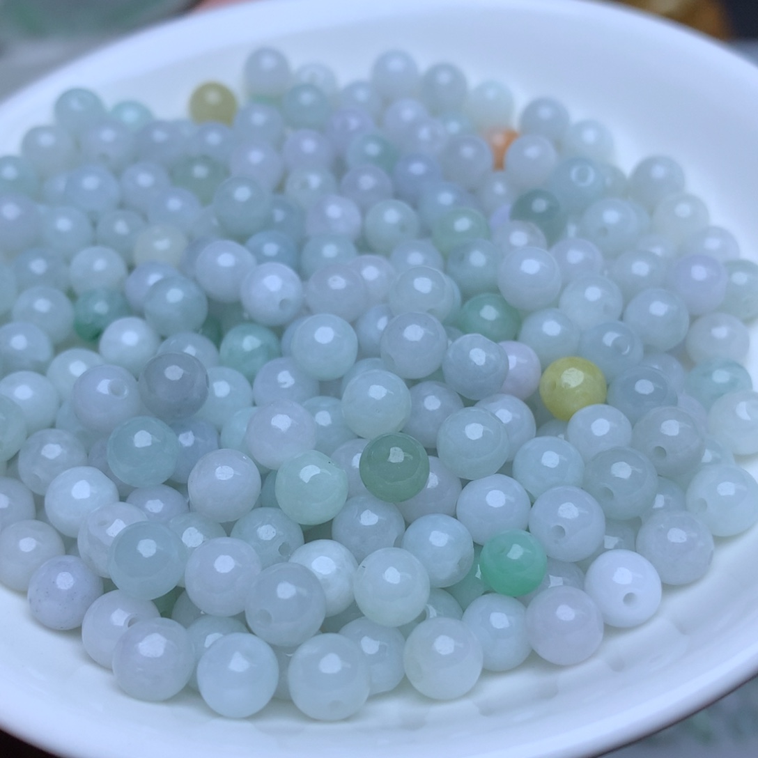 【闪购商品】翡翠手链未镶嵌卡6冰绿白100个