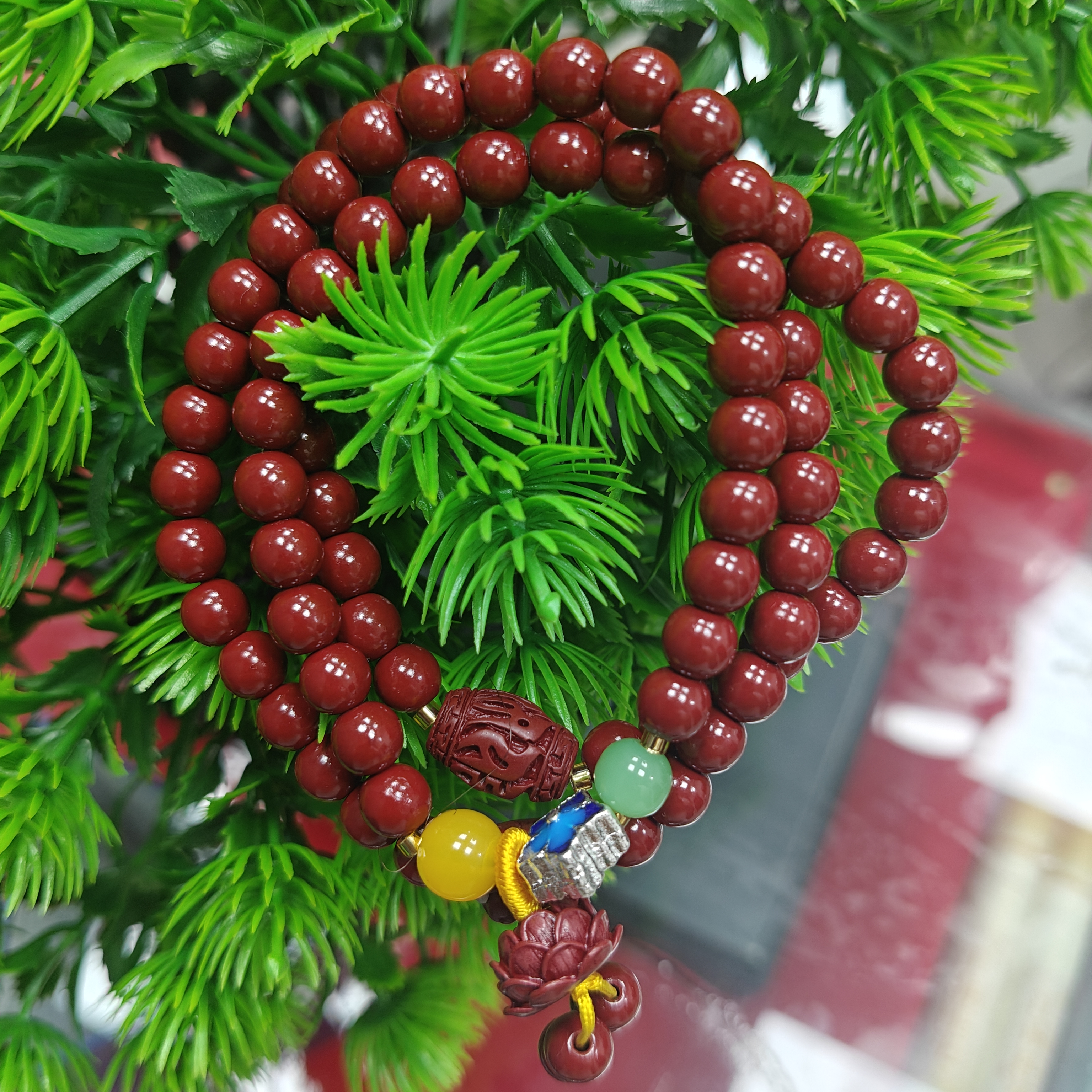 含辰砂工艺品辰砂精致莲花项链