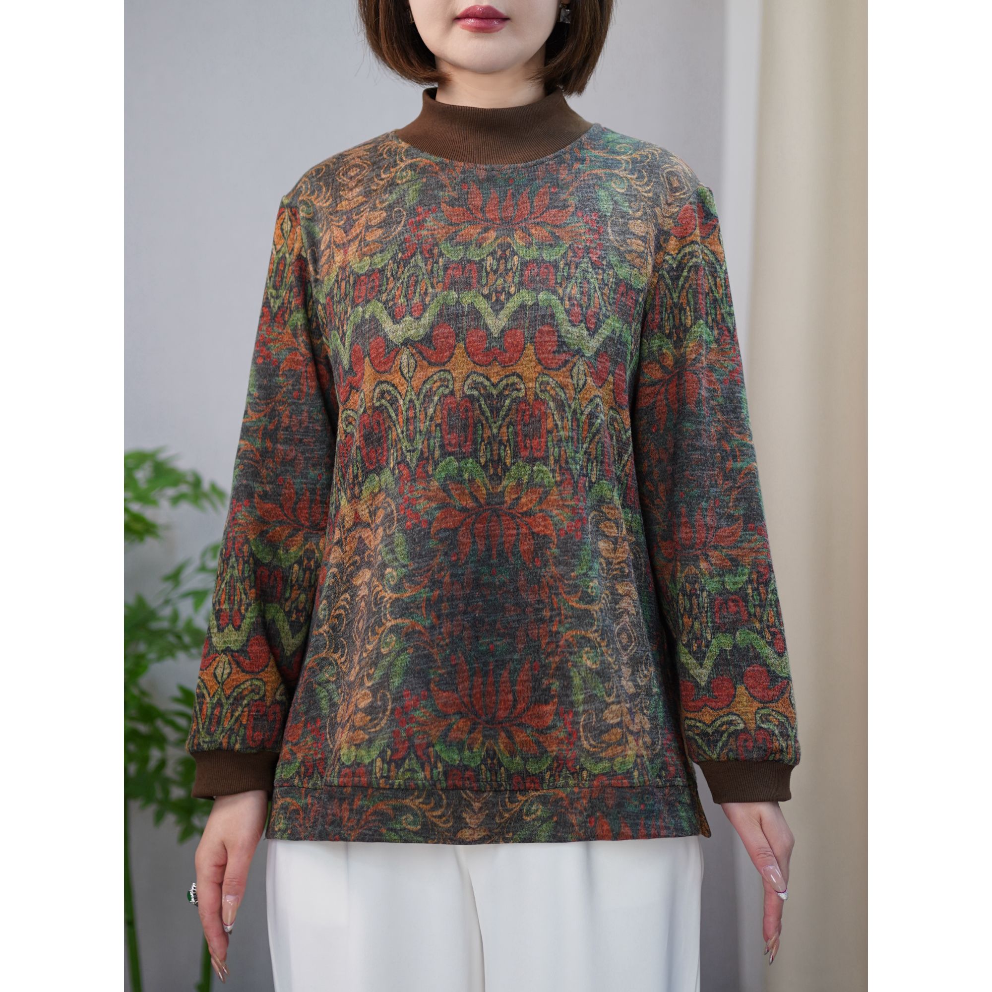 冬季加厚保暖卫衣别致漂亮百搭上衣胖妹妹大码女装遮肚子显瘦衣服