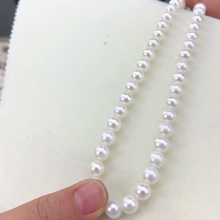 淡水珍珠颈饰银S925镶嵌卡8冷白高品