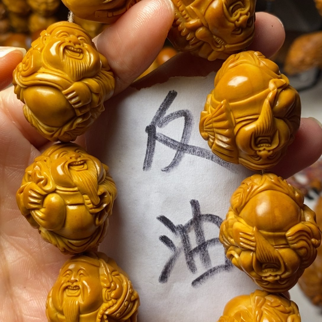 好***子手串/手链橄榄核上色财神精品