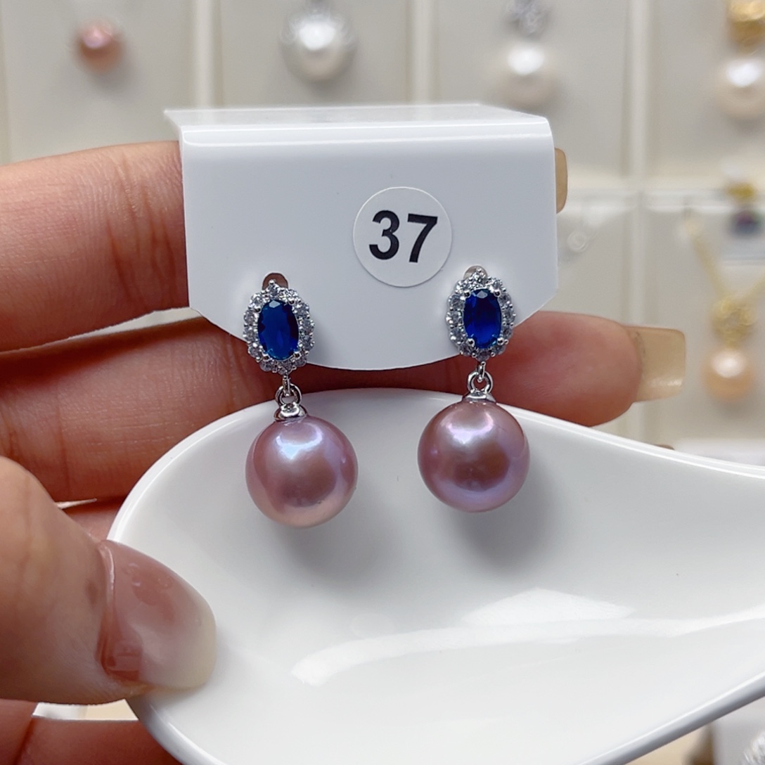 银S925镶嵌耳饰淡水珍珠