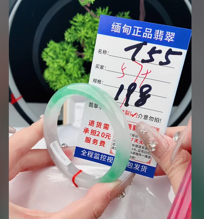 T55缅甸翡翠手镯处理198/条【一物一证】实物以直播间为准