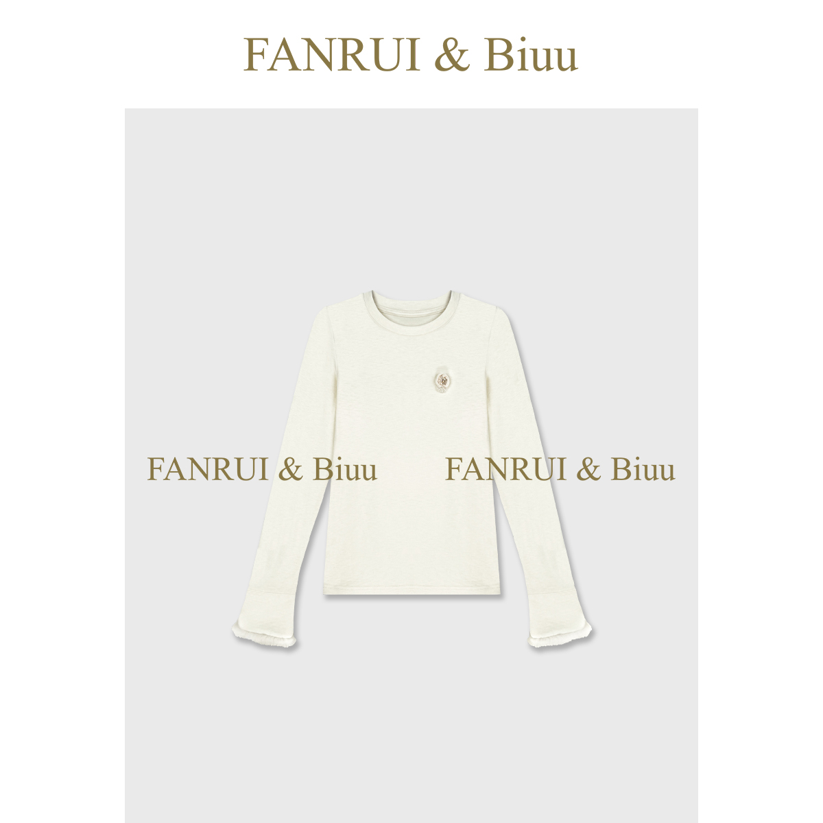 FANRUI/泛芮「诗系画布」挂饰手袖拉毛冬季保暖百搭打底上衣B19229