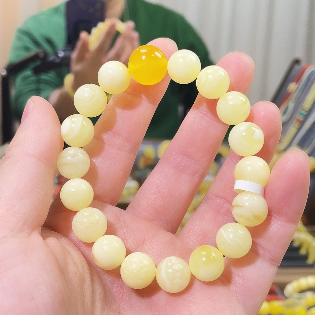 琥珀未镶嵌手链15g