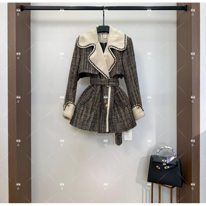 【娜娜】秋冬气质小香风设计师中长款羽绒服 G-0357