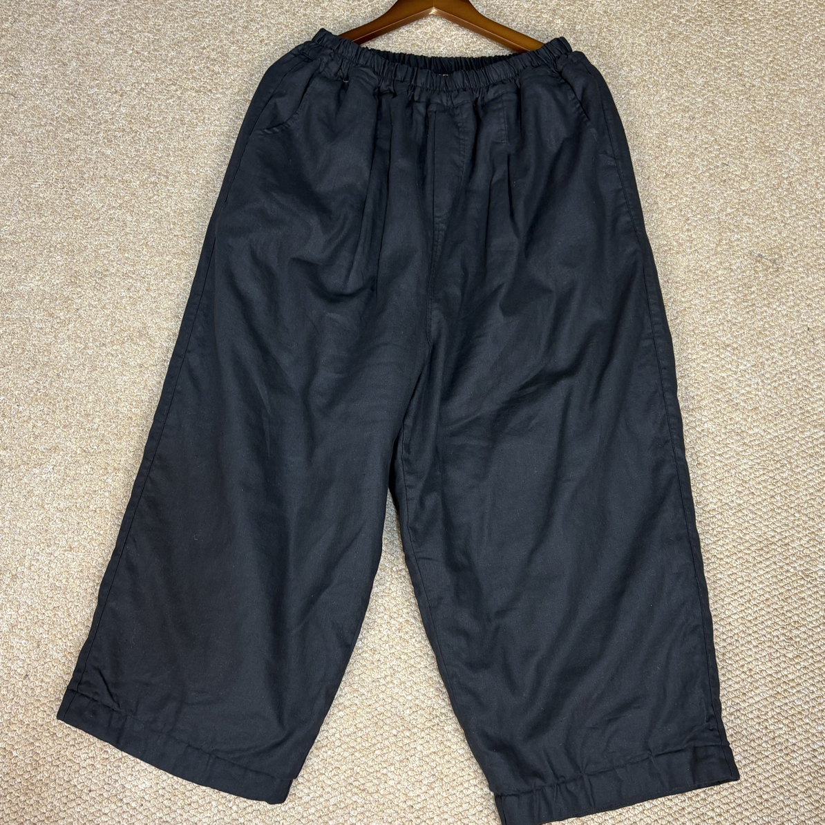 宽松直筒高腰休闲棉裤腰围拉伸最大126臀围148裤长98可穿170-220