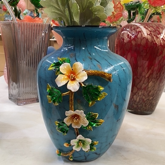 琉璃花瓶高29厘米口径9厘米