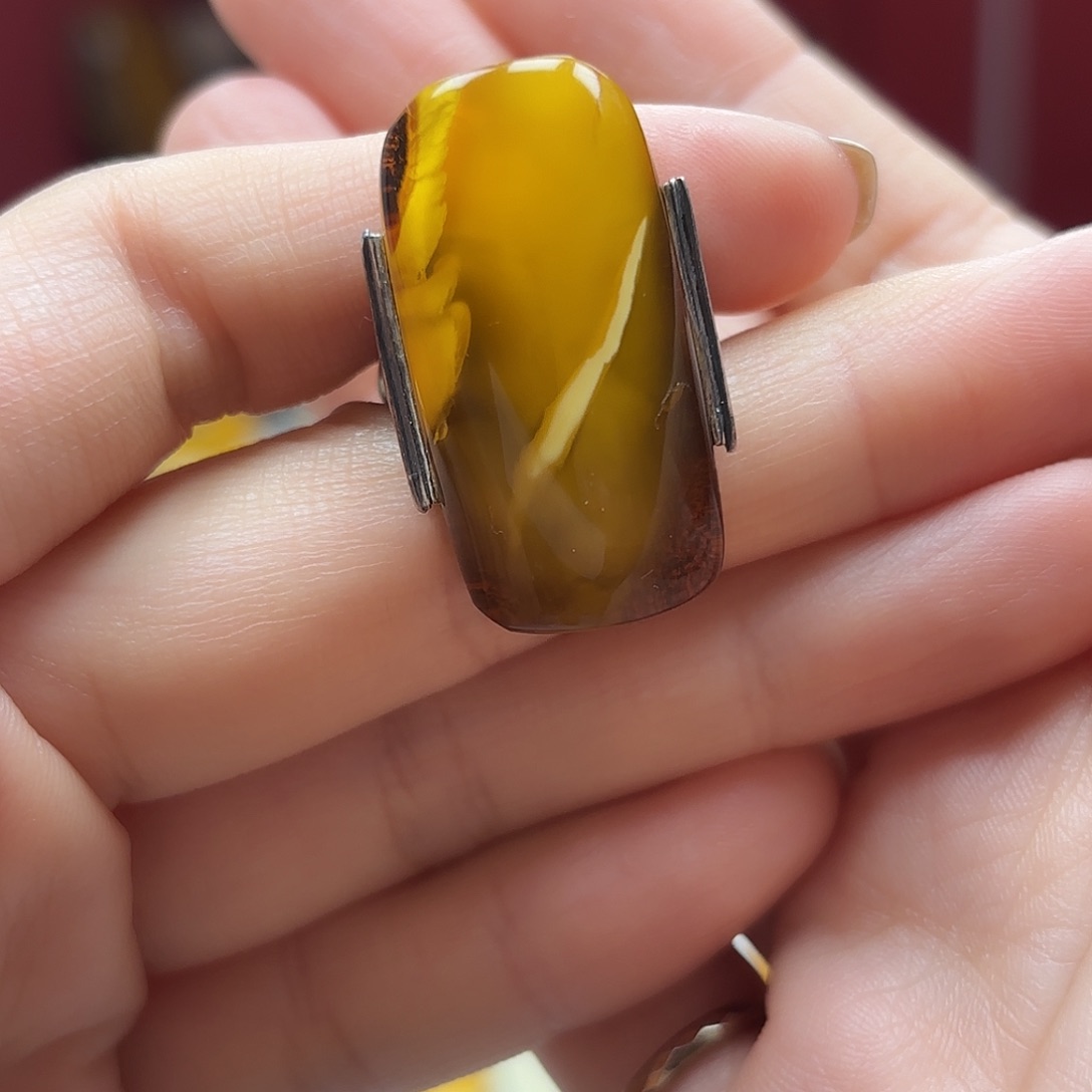 琥珀裸石未镶嵌15戒指
