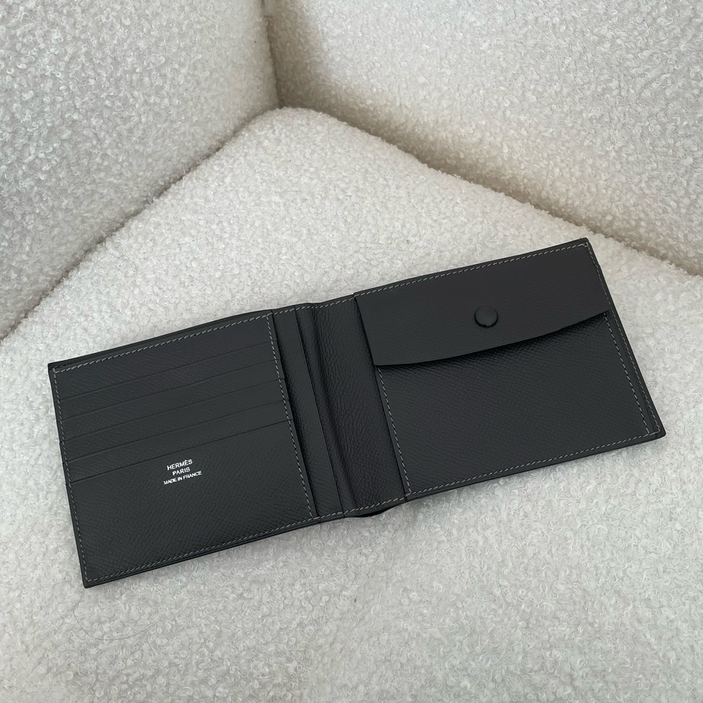 95新 Hermes/爱马仕 /灰色钱包框L/97新/12NM框L