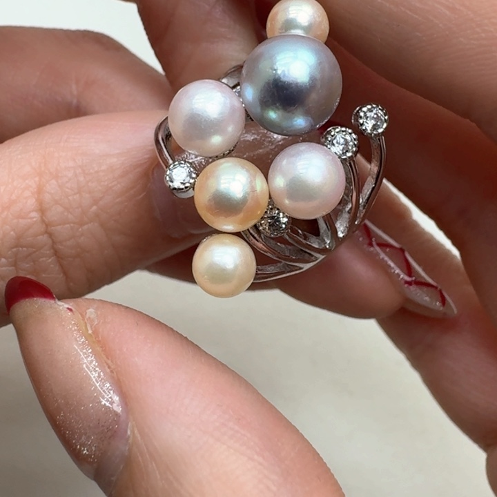 海水珍珠戒指银S925镶嵌