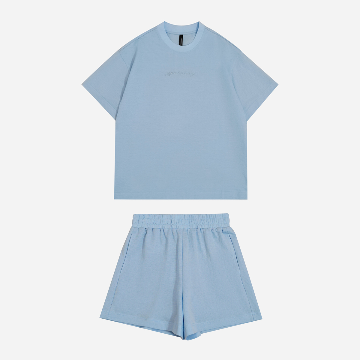 25N夏季新款轻奢高级美式街头潮流设计双色净版短袖套装 152602/7