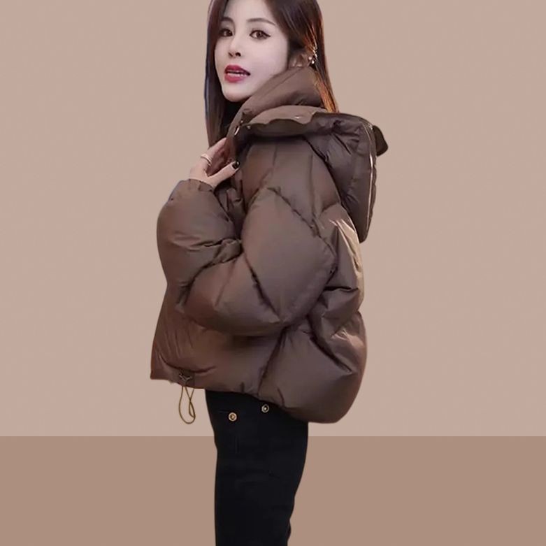 时尚连帽棉服女士爆款2025冬季新款小个子显瘦气质冲锋衣外套省服