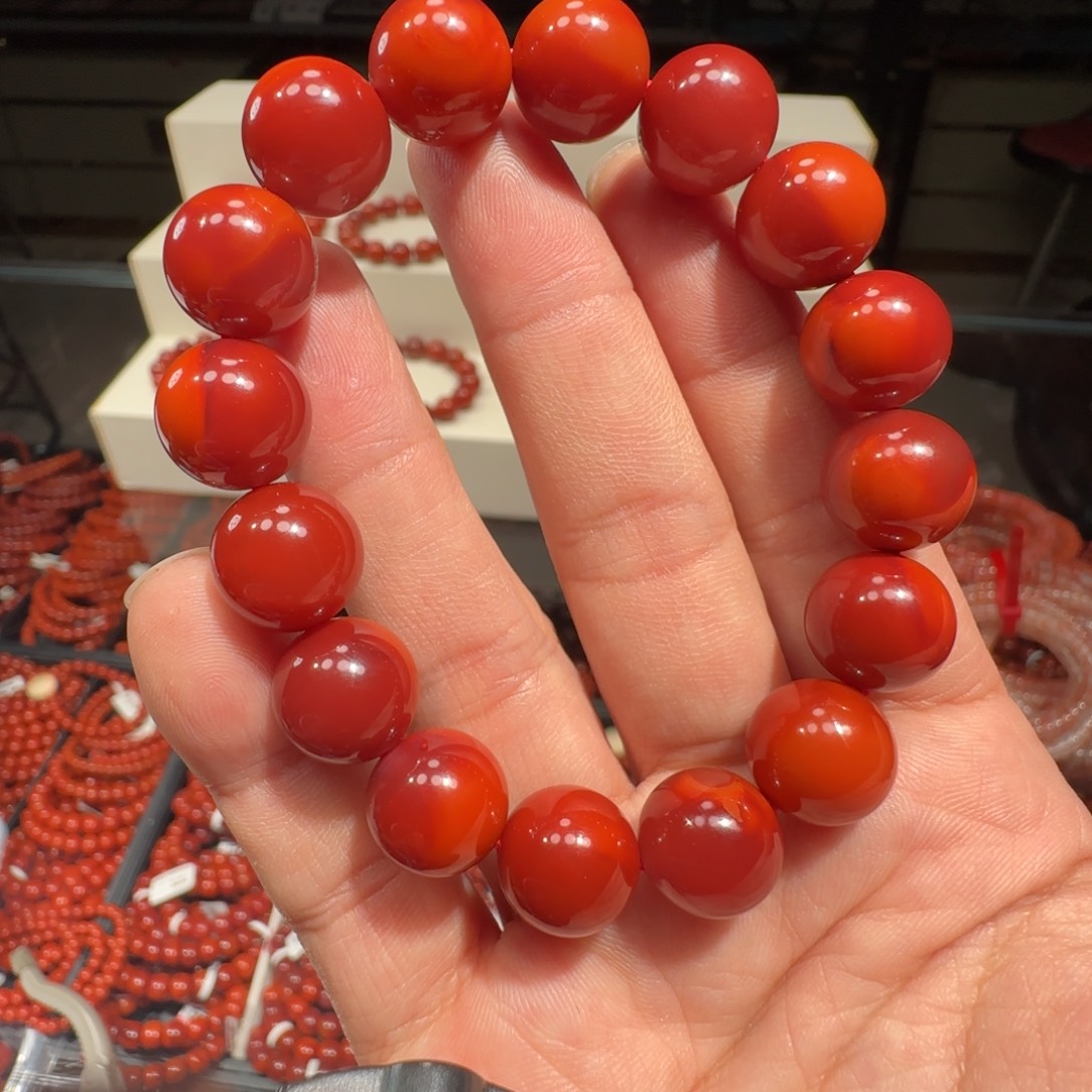 南红玛瑙未镶嵌手链
