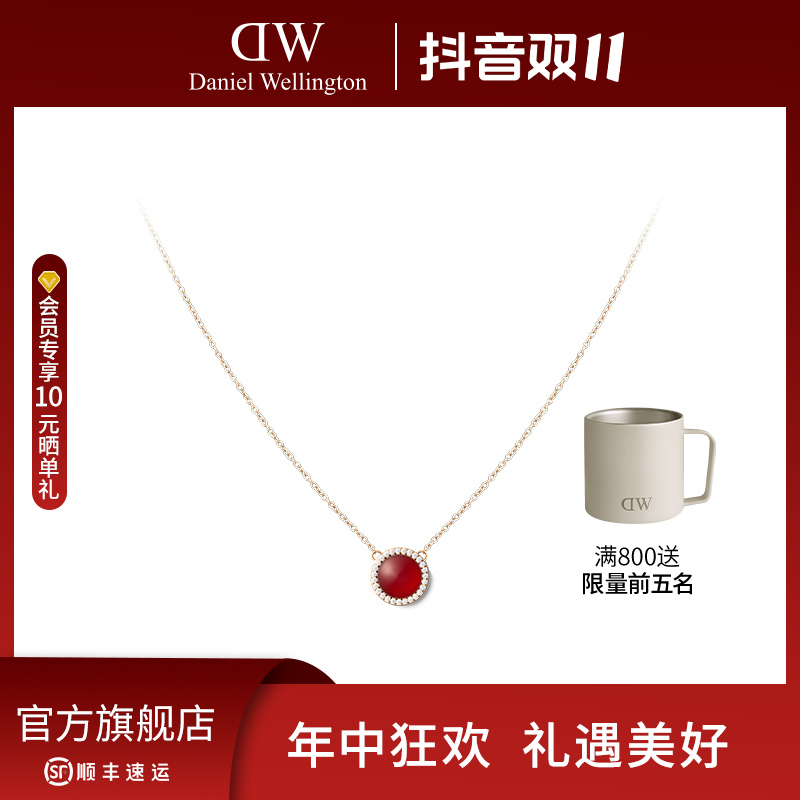 【双11狂欢】DW女款项链 红韵锁骨链新年百搭时尚小众轻奢精美饰品