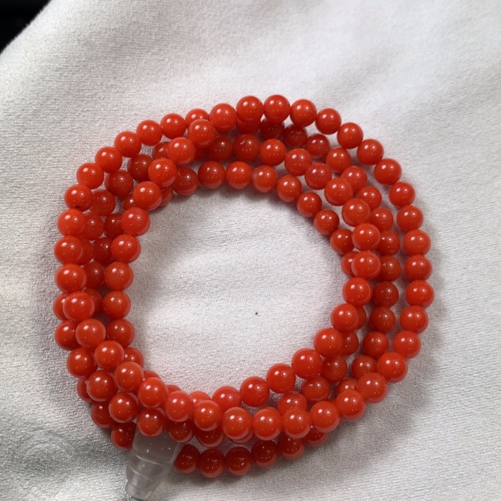 南红玛瑙5+冷水河多圈108未镶嵌